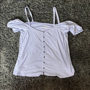 Blue and white striped American Eagle top small